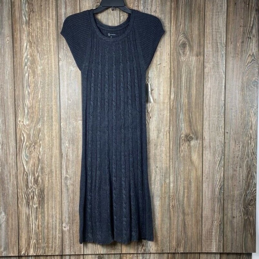 New Directions Knit Sweater Dress Scoop Neck